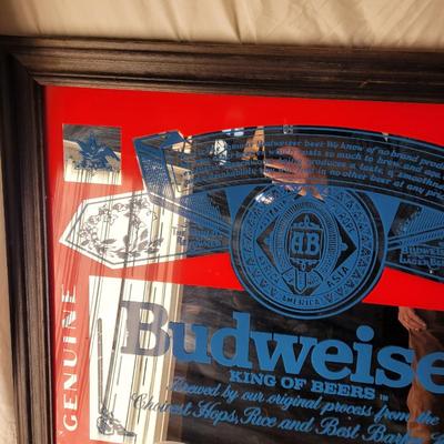 Metal Budweiser sign 33" x 26"