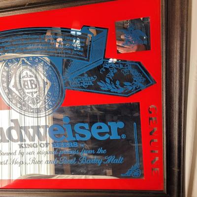 Metal Budweiser sign 33" x 26"