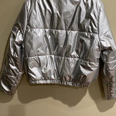 Silver metallic puffer coat by Wild Fable - size XS