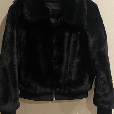 Black faux fur coat by Brandy Melville - one size