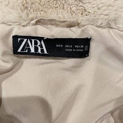 Zara faux fur hooded jacket. Small