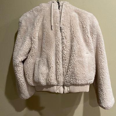 Zara faux fur hooded jacket. Small