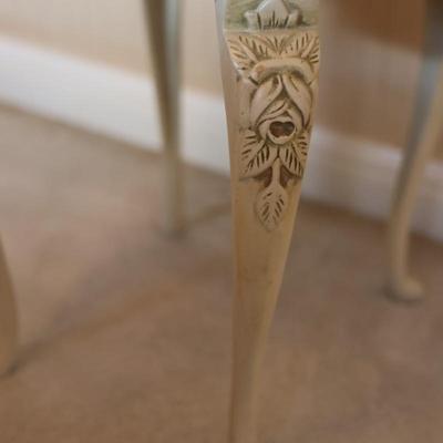 Vintage Rose Pattern Cast Iron Chair