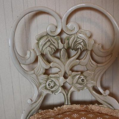 Vintage Rose Pattern Cast Iron Chair