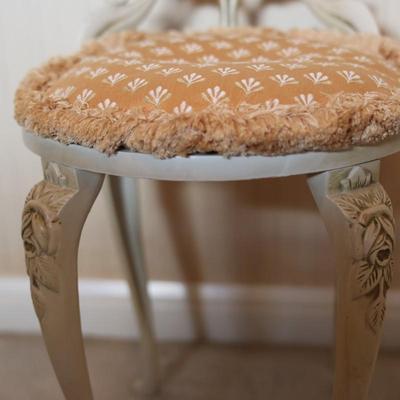 Vintage Rose Pattern Cast Iron Chair