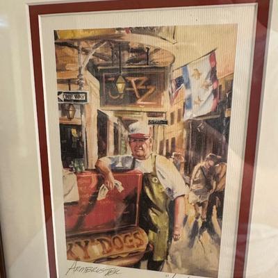 SIGNED Jazz & Lucky Dog New Orleans Framed Prints (2)