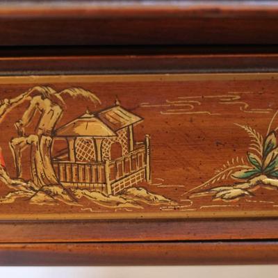 DREXEL Solid Wood Desk Painted Details Leather Top