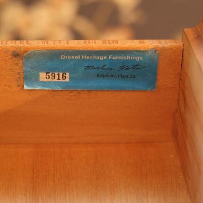 DREXEL Solid Wood Desk Painted Details Leather Top