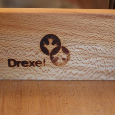 DREXEL Solid Wood Desk Painted Details Leather Top