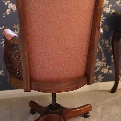 Vintage Cane and Wooden Office Chair