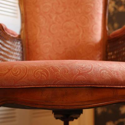 Vintage Cane and Wooden Office Chair