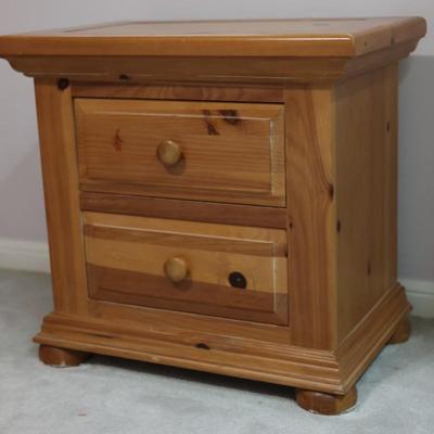 BROYHILL Pine Two Drawer Night Stand