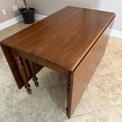 Vintage Solid Wood Drop Leaf Table