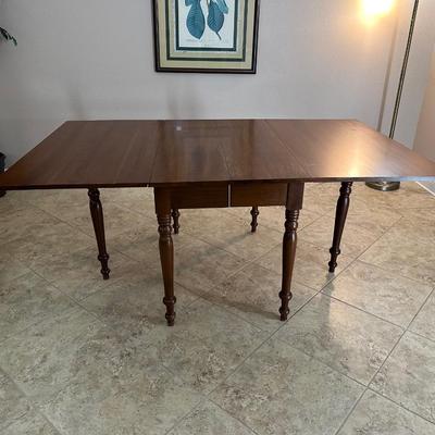 Vintage Solid Wood Drop Leaf Table