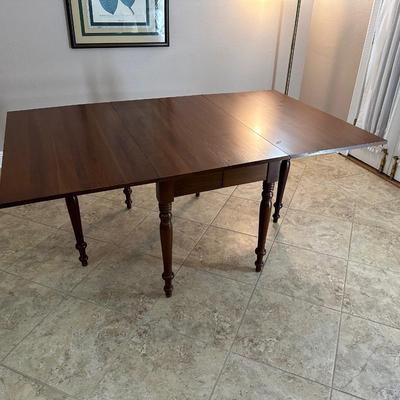 Vintage Solid Wood Drop Leaf Table