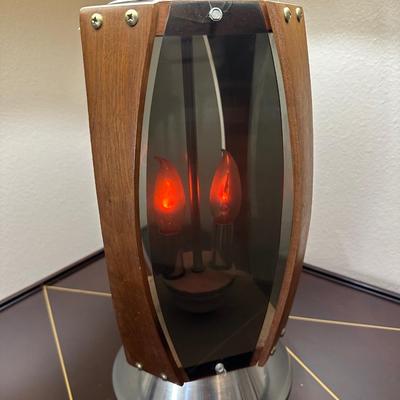 MCM Walnut & Smoked Lucite Table Lamp