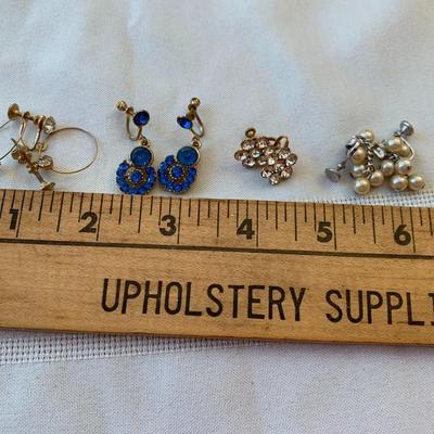 Collection of 4 Vintage screw on earrings
