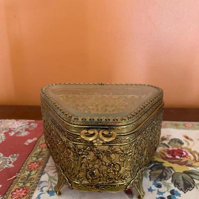 Vintage Brass Trinket Box