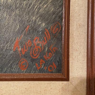 Eddie Two Bulls Original Painting - Lakota; Framed and Signed