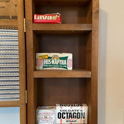 Repurposed Washboard Cabinets and Knick Knacks (pair)