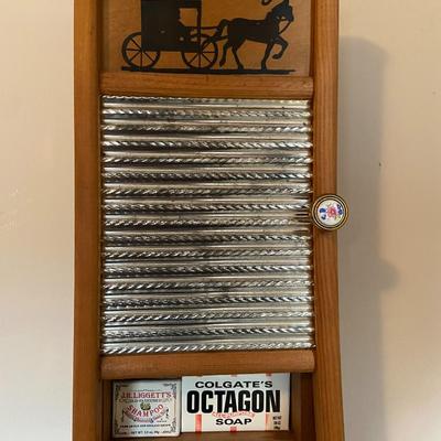Repurposed Washboard Cabinets and Knick Knacks (pair)