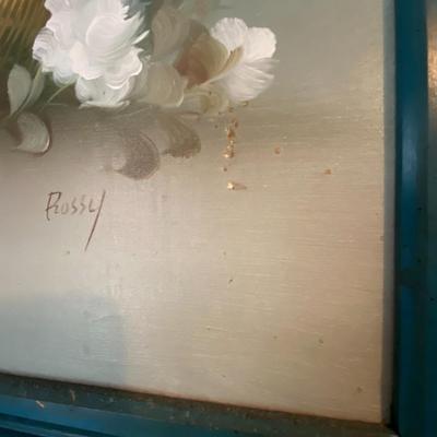 Framed Oil on Canvas Floral Bouquet, Signed Prossy