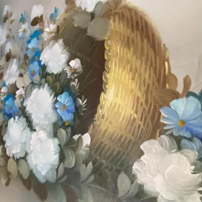 Framed Oil on Canvas Floral Bouquet, Signed Prossy