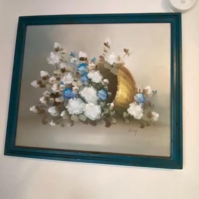 Framed Oil on Canvas Floral Bouquet, Signed Prossy