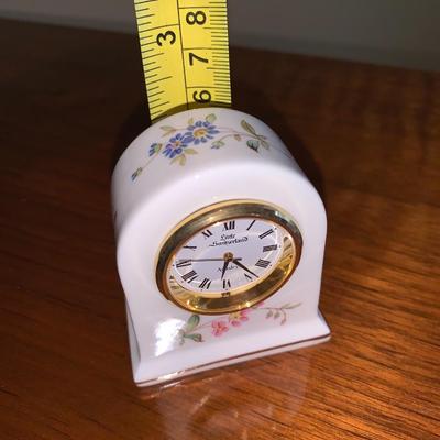 Aynsley miniature clock 2.5" tall