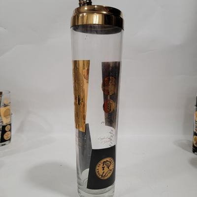 MCM 16pc bar set glasses and shaker
