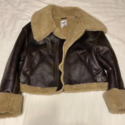 Faux leather coat by Zara - xs