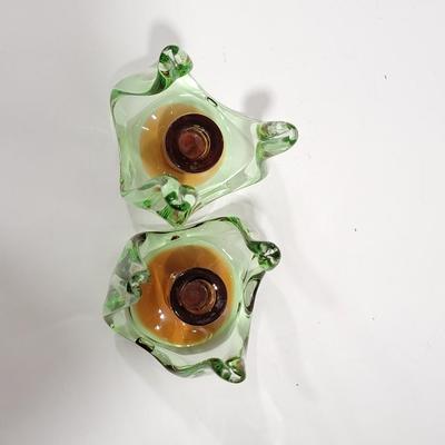 Glass Art Candlesticks Hand-made