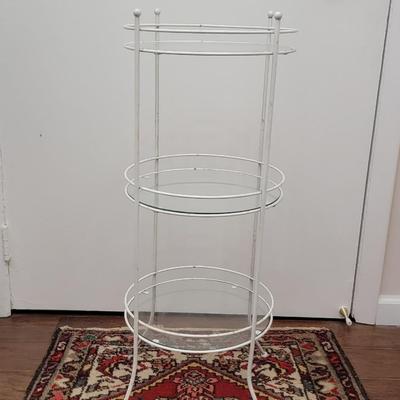 Retro 1979s metal / glass 3 tier plant stand