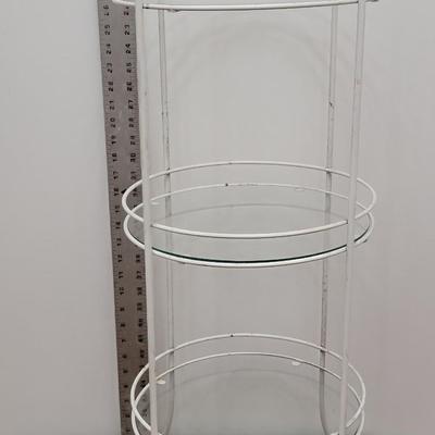 Retro 1979s metal / glass 3 tier plant stand