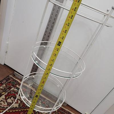 Retro 1979s metal / glass 3 tier plant stand