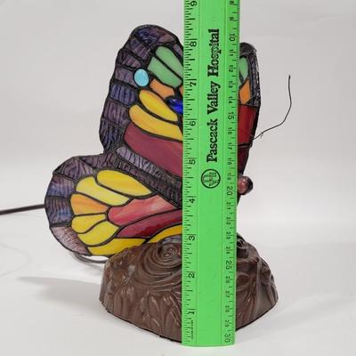 Butterfly stained glass lamp working