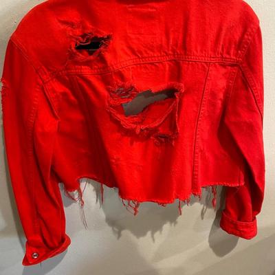 Distressed red jacket by Zara - small