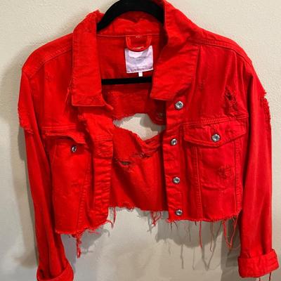 Distressed red jacket by Zara - small