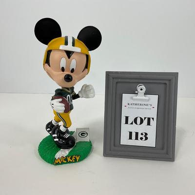 -113- COLLECTIBLE | Official Mickey Mouse NFL Green Bay Packers Bobblehead