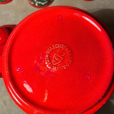 Waechtersbach Red Christmas Tree Teapot & mugs