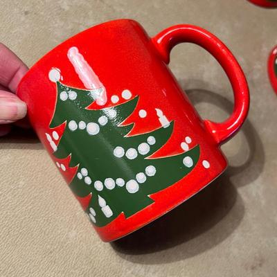 Waechtersbach Red Christmas Tree Mugs