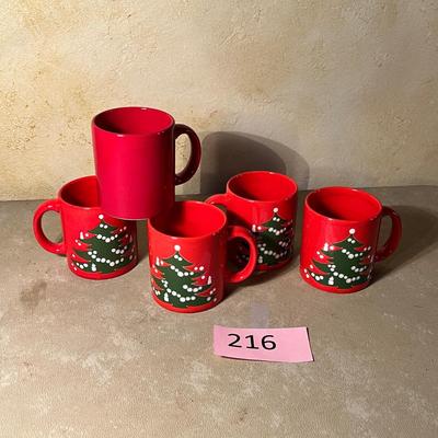 Waechtersbach Red Christmas Tree Mugs