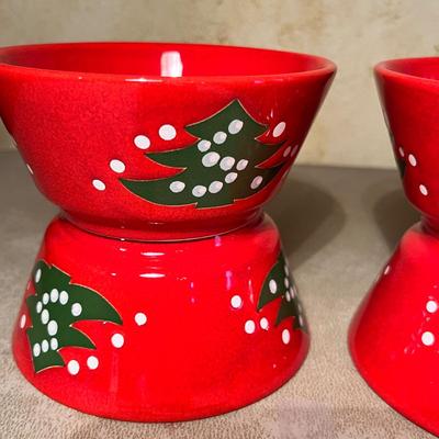 Waechtersbach Red Christmas Tree 7 bowls