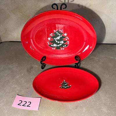 Waechtersbach Red Christmas Tree Oval platters