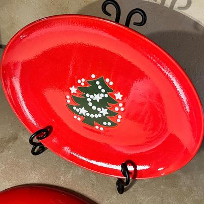 Waechtersbach Red Christmas Tree Oval platters