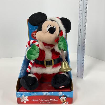-120- HOLIDAY | Mickey Mouse Plush & Singing Mickey Santa