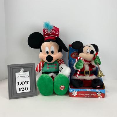 -120- HOLIDAY | Mickey Mouse Plush & Singing Mickey Santa