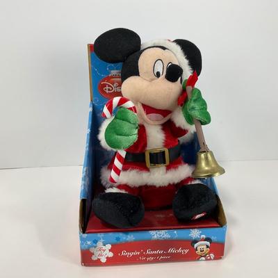 -120- HOLIDAY | Mickey Mouse Plush & Singing Mickey Santa