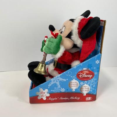 -120- HOLIDAY | Mickey Mouse Plush & Singing Mickey Santa