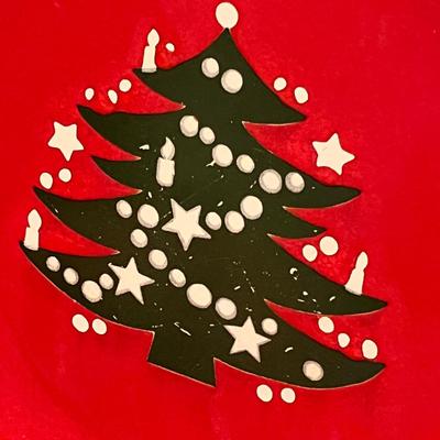 Waechtersbach Red Christmas Tree 4 dinner plates